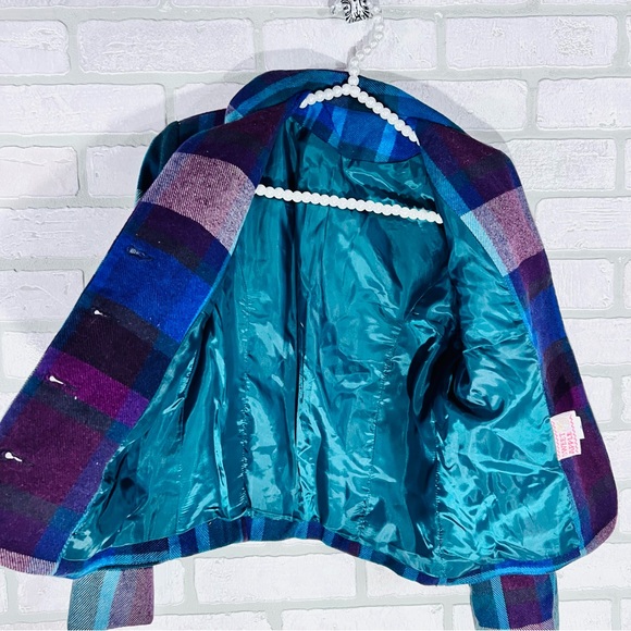 Vintage 1980’s Sweet Apple Plaid Blazer in Jewel Tones Size 7/8 Made in USA - Picture 8 of 11